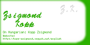 zsigmond kopp business card
